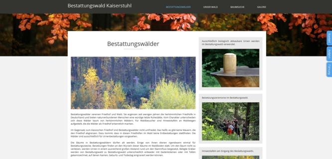 Entwicklung der Webseite des Bestattungswalds im Kaiserstuhl
